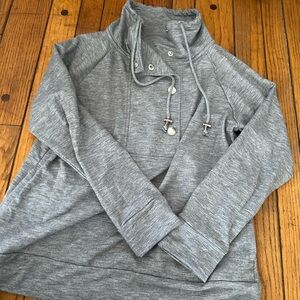 Market & Spruce Heather Gray Cowl Neck Sweater